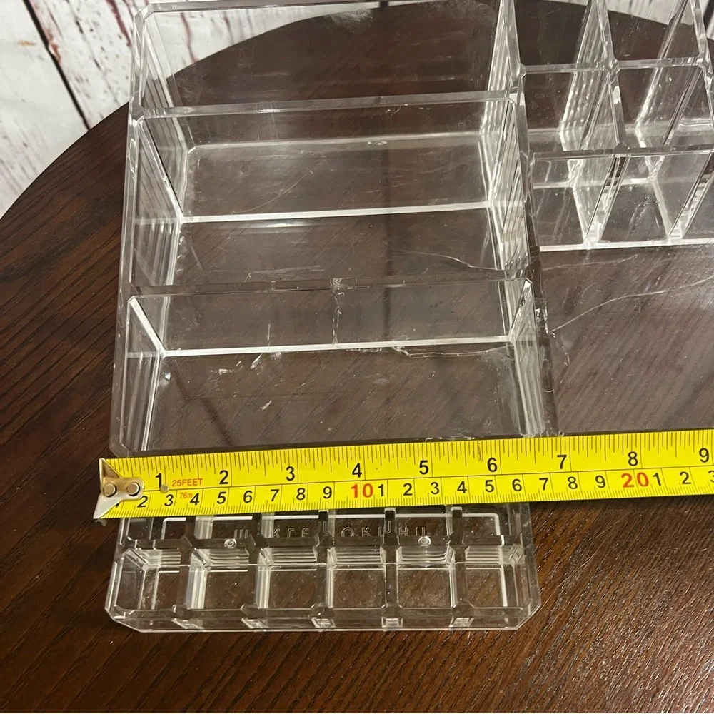Clear Thick Acrylic Makeup Organizer lot of 5 - Multi-Compartment